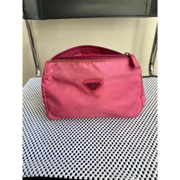Prada Handbags - Pink Prada Nylon Pouch